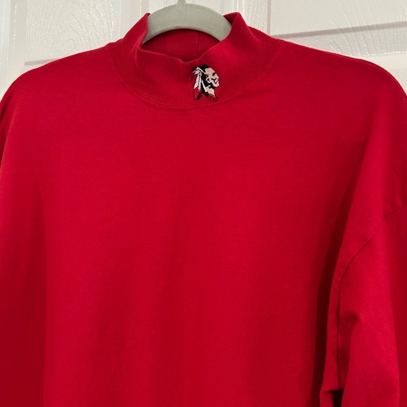 VTG 80s Gator Athletics Inc Mock Neck Long Sleeve Shirt Men L Red USA Warrior - Picture 5 of 8
